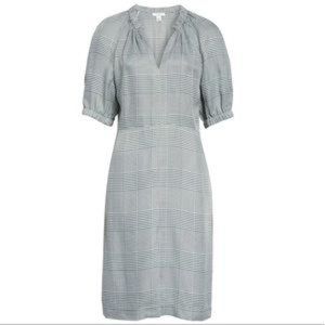 Lewitt V-Neck Check Plaid Print Midi Dress Size 10
